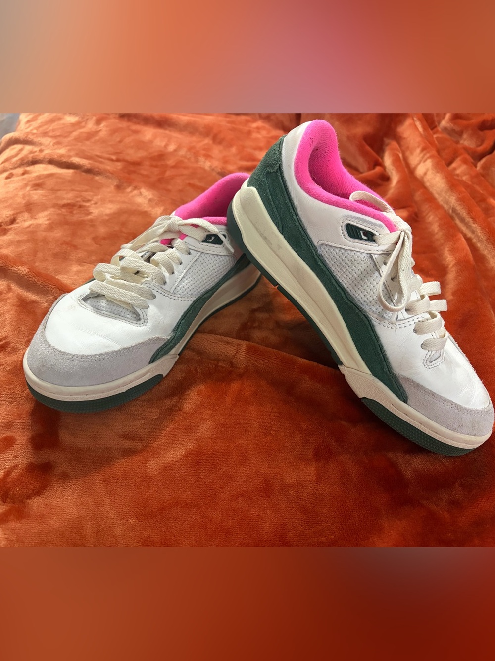 Nike Jordan Flight Court in the "Sail/Fir/Coconut Milk/Pink Blast"